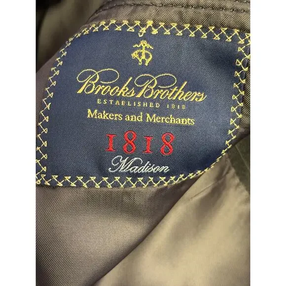 Brooks Brothers Suit Mens 44R/W39 Gray Pinstripe Wool 2 Piece Jacket Pants - Picture 6 of 16